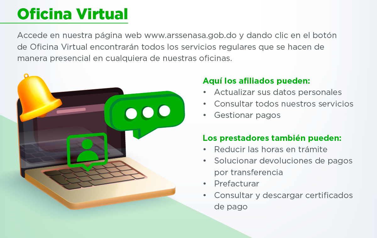 Oficina Virtual, en nuestro portal web al hacer clic en el botón Oficina Virtual encontrarás todos nuestros servicios regulares.