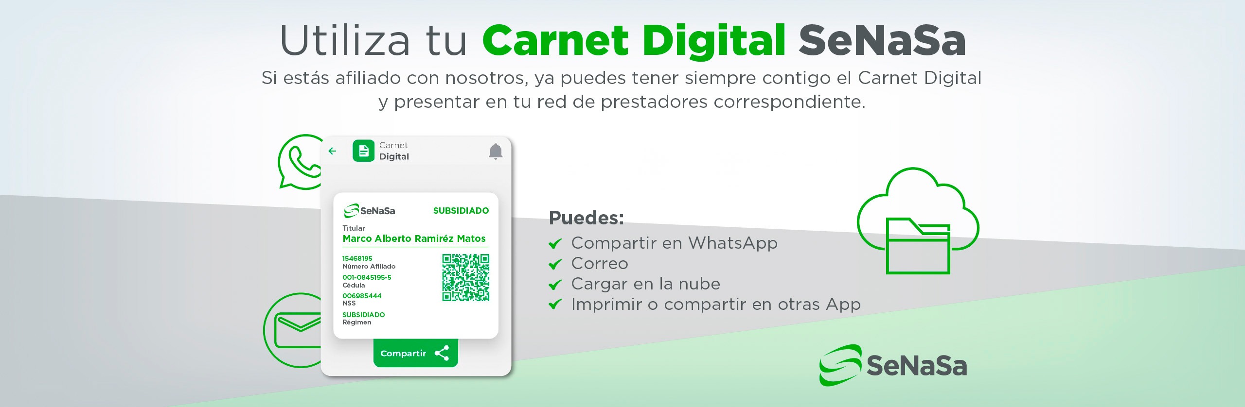 Utiliza tu carnet digital SeNaSa