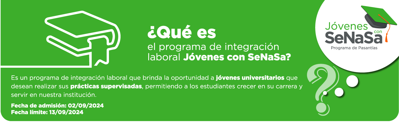 Banner Pasantía Jóvenes con Senasa