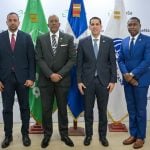 Antony Rodíguez; Félix Santana, Contralor general de la República; Dr. Edward Guzmám, director ejecutivo de SeNaSa y Juan Sierra